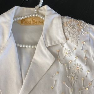 Paco Silva vintage 80’s white denim blazer